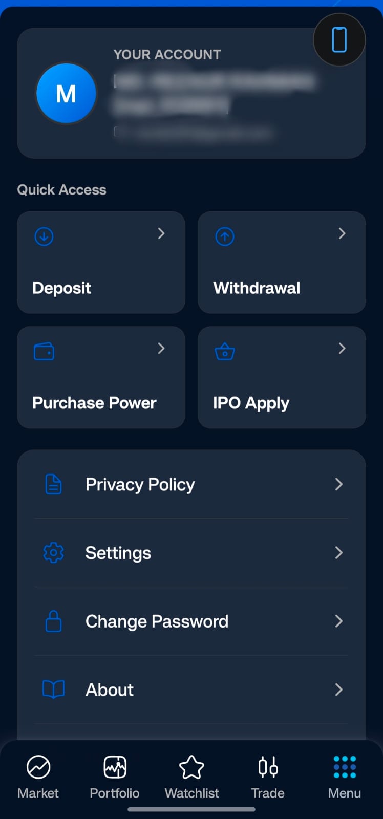 Fund, withdraw and apply — all in-app